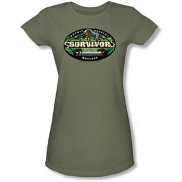 Survivor Juniors T-Shirt - Gabon Logo Light Olive Tee