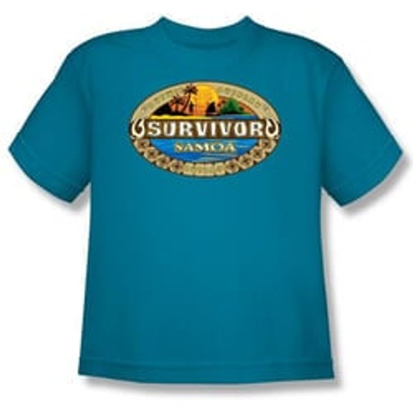 Survivor Kids T-Shirt - Samoa Logo Turquoise Youth