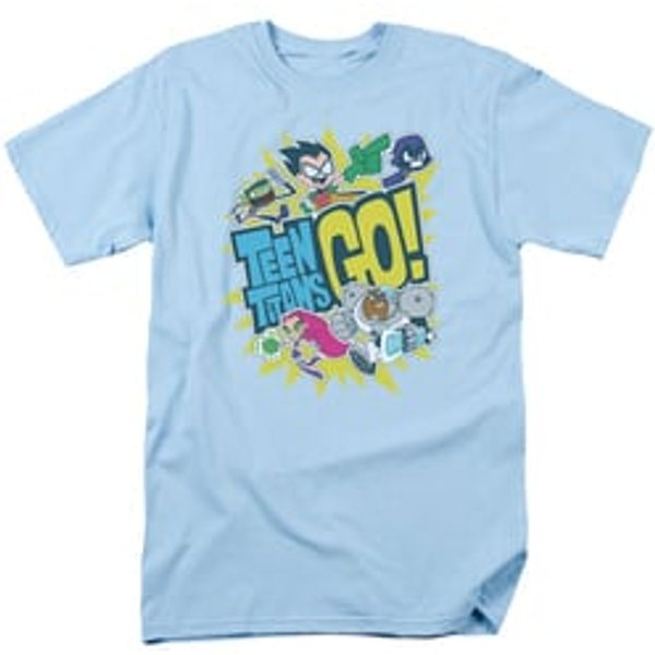 Teen Titans Go Shirt GO! Light Blue T-Shirt