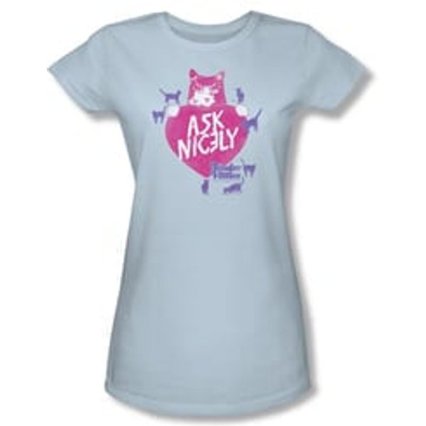 Tender Vittles Shirt Juniors Ask Nicely Light Blue T-Shirt