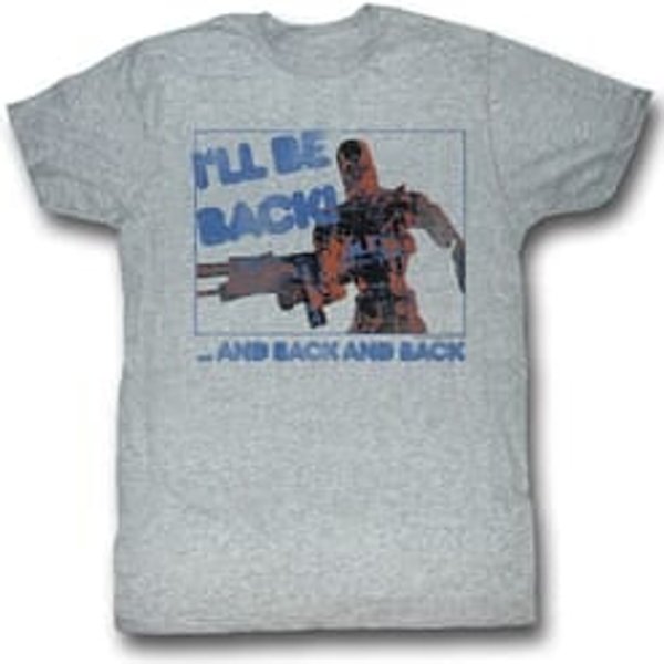 Terminator Shirt Be Back Adult Heather Grey Tee T-Shirt