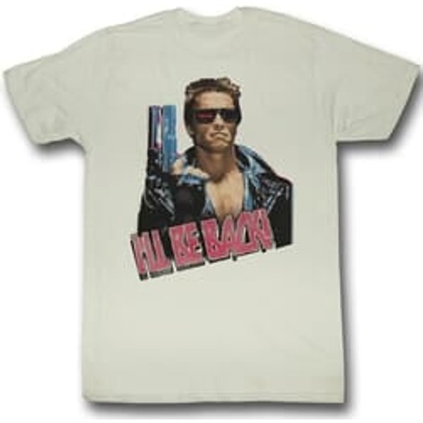 Terminator Shirt I'll Be Back Adult Tee - Off White