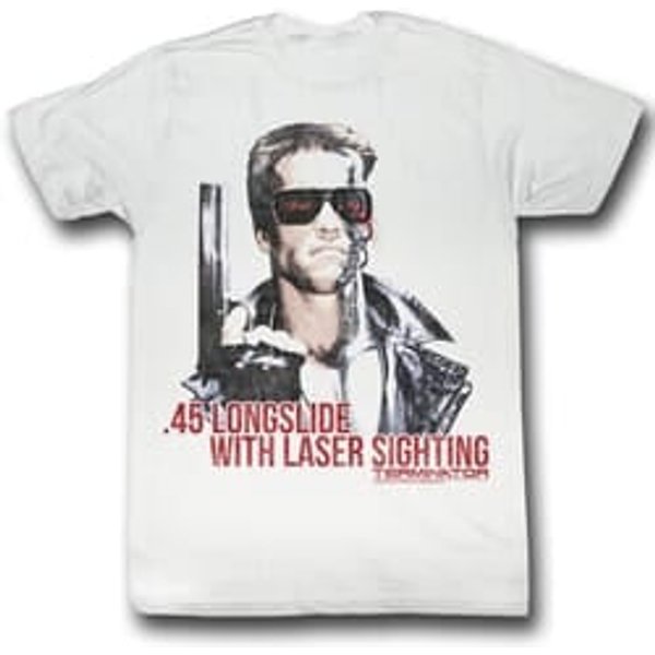 Terminator Shirt Laser Sighting Adult White Tee T-Shirt