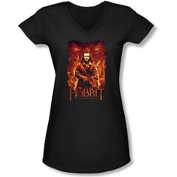The Hobbit Battle Of The Five Armies Shirt Juniors V Neck Fates Black Tee T-Shirt