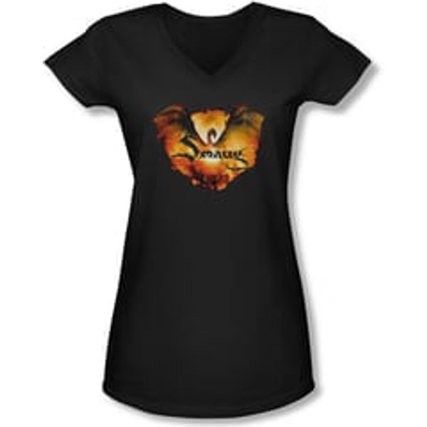 The Hobbit Battle Of The Five Armies Shirt Juniors V Neck Reign In Flame Black Tee T-Shirt