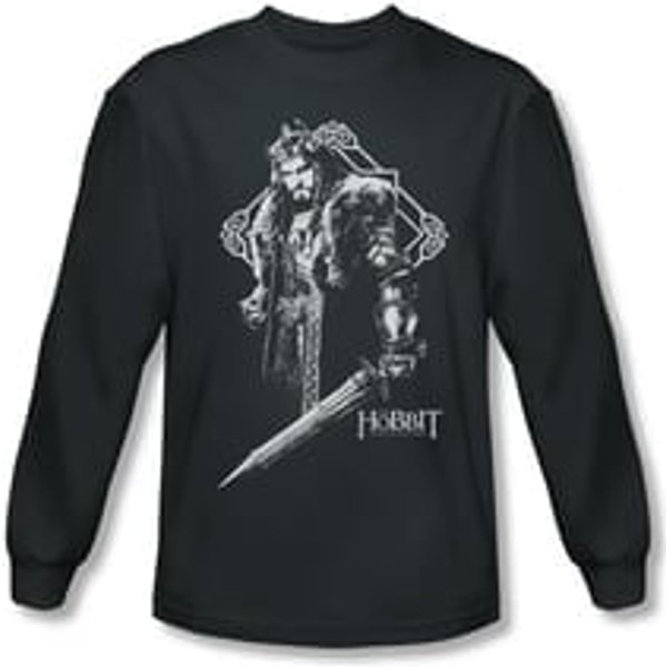The Hobbit Battle Of The Five Armies Shirt King Thorin Long Sleeve Charcoal Tee T-Shirt