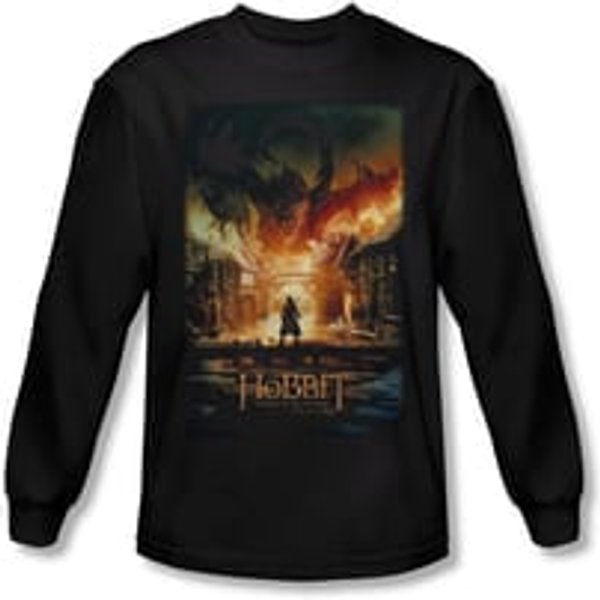 The Hobbit Battle Of The Five Armies Shirt Smaug Poster Long Sleeve Black Tee T-Shirt