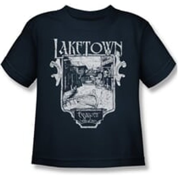 The Hobbit Desolation Of Smaug Shirt Kids Laketown Simple Navy Youth Tee T-Shirt