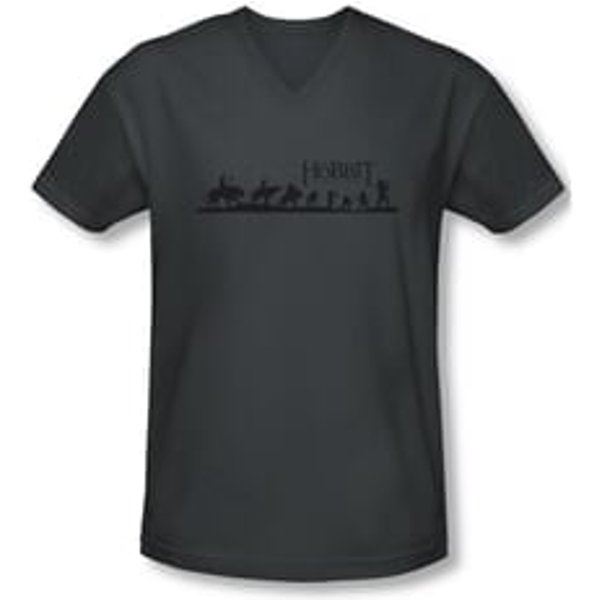 The Hobbit Desolation Of Smaug Shirt Slim Fit V Neck Marching Charcoal Tee T-Shirt