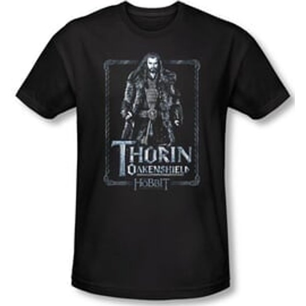 The Hobbit Shirt Movie Unexpected Journey Thorin Black Slim Fit Tee