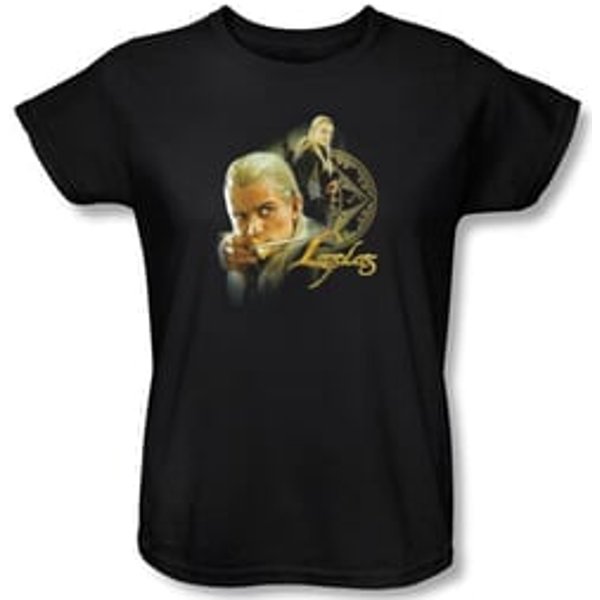 The Lord Of The Rings Ladies T-Shirt Legolas Black Tee Shirt