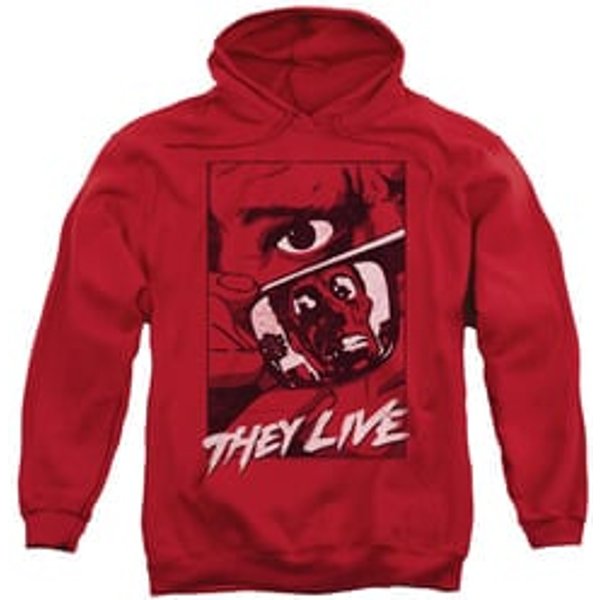 They Live Hoodie Graphic Poster Red Sweatshirt Hoody