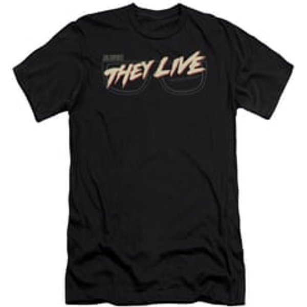 They Live Slim Fit Shirt Glasses Logo Black T-Shirt