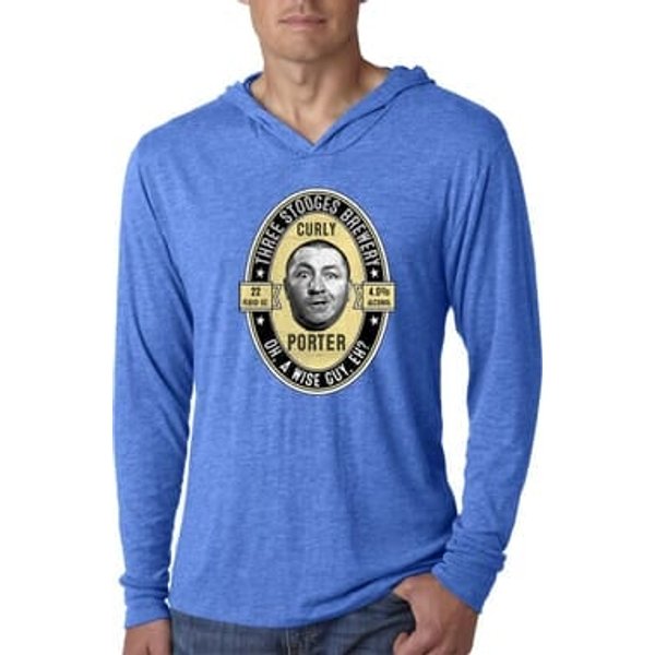 Three Stooges Curly Porter Lightweight Hoodie Tee