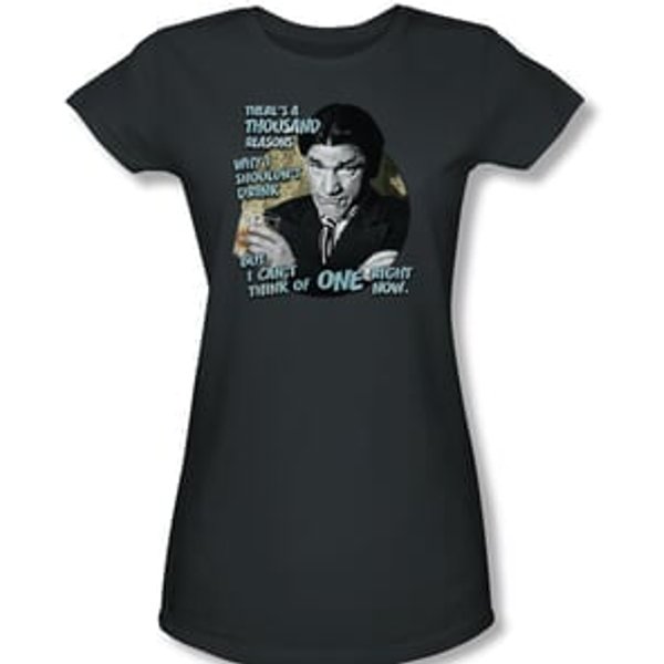 Three Stooges Junior Shirt Drink Charcoal Tee T-Shirt