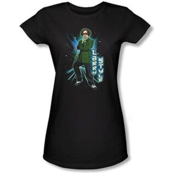 Three Stooges Juniors Funny Shirt Larry Style Black Tee T-Shirt