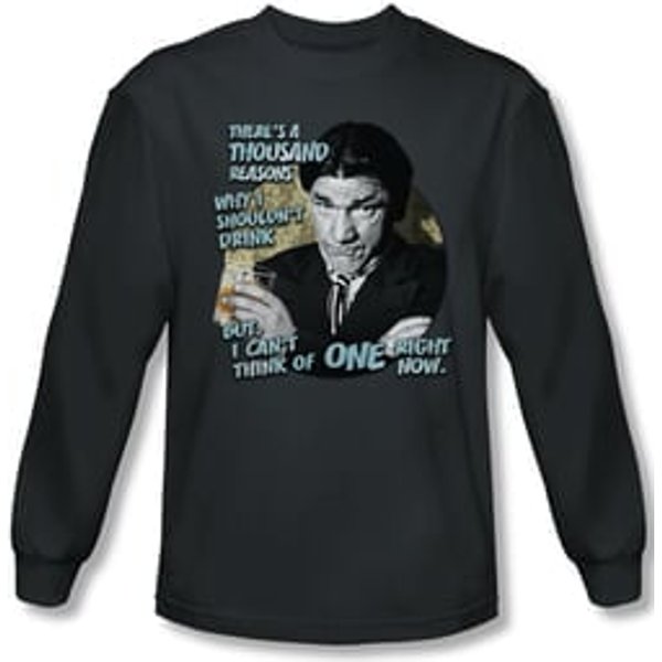 Three Stooges Ladies Shirt Drink Charcoal Tee T-Shirt