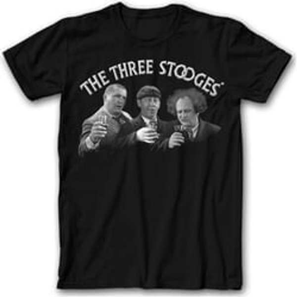 Three Stooges Shirt - Cheers Adult Black Tee