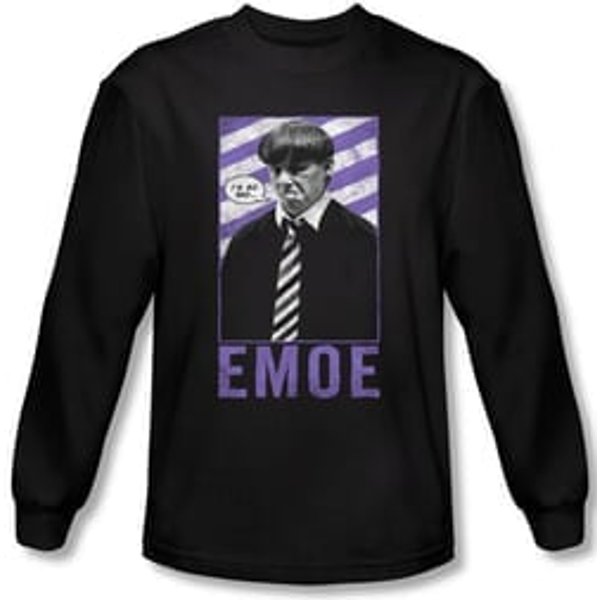 Three Stooges Shirt Emoe Funny Adult Black Long Sleeve T-Shirt
