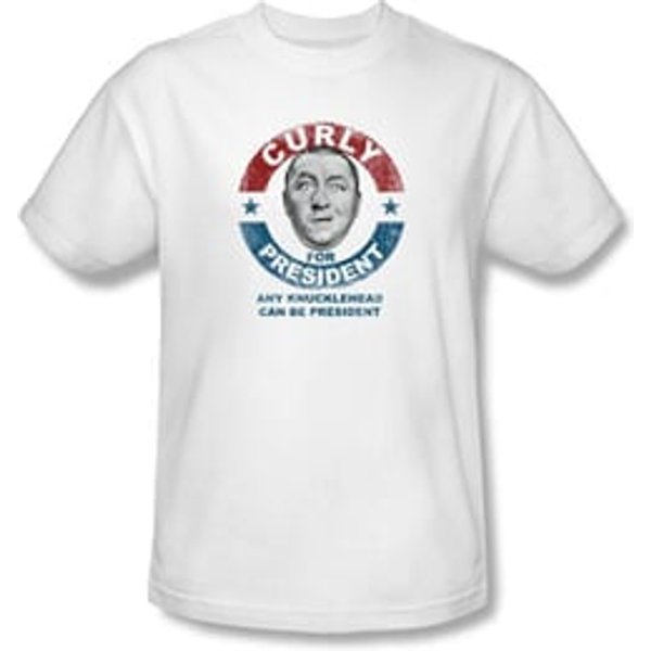 Three Stooges Shirt Funny Curly Knucklehead Adult White Tee T-shirt