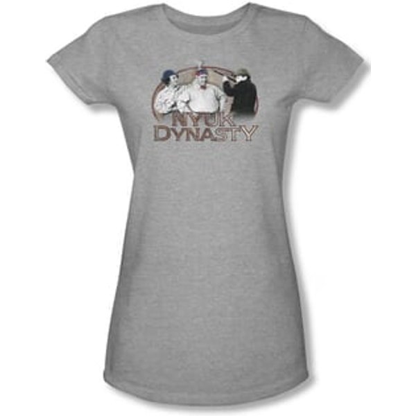 Three Stooges Shirt Juniors NYUK Dynasty Athletic Heather Tee T-Shirt