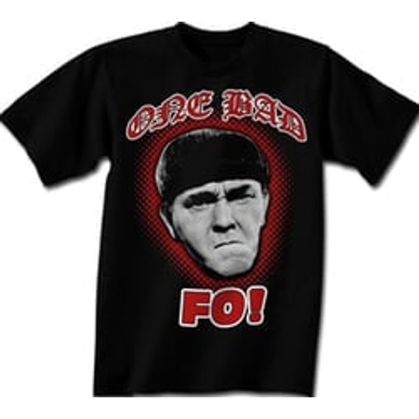 Three Stooges T-shirt Moe One Bad Mo Fo Adult Funny Black Tee Shirt