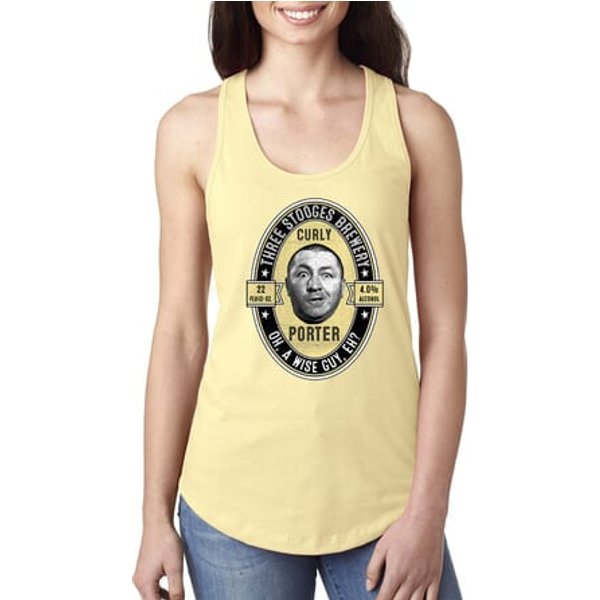 Three Stooges Tank Top Curly Porter Ladies Ideal Racerback
