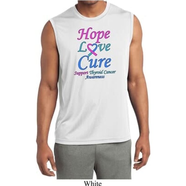 Thyroid Cancer Hope Love Cure Dry Wicking Sleeveless Shirt