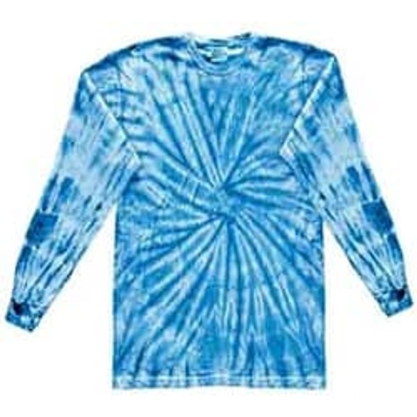 Tie Dye Kids Shirt Spider Baby Blue Long Sleeve Youth T-Shirt