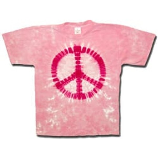 Tie Dye Peace T-shirt - Sundog Pink Sign Adult Tee