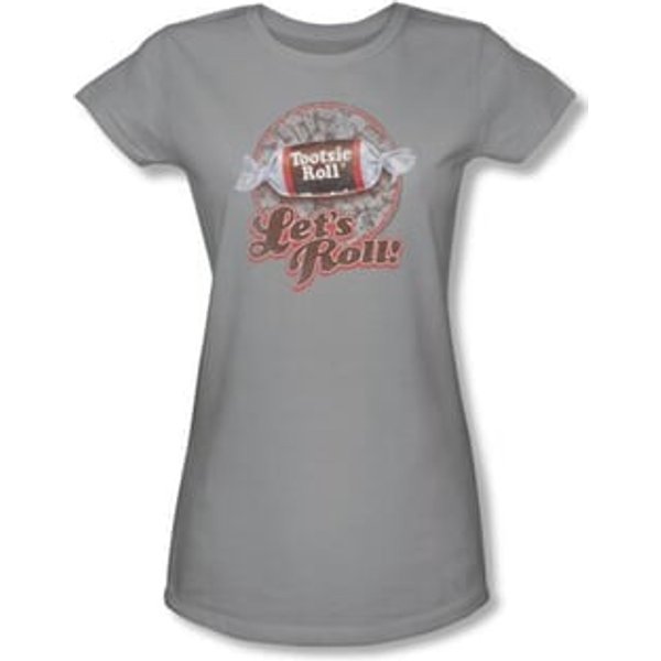 Tootsie Roll Juniors T-Shirts - Lets Roll Silver Tee