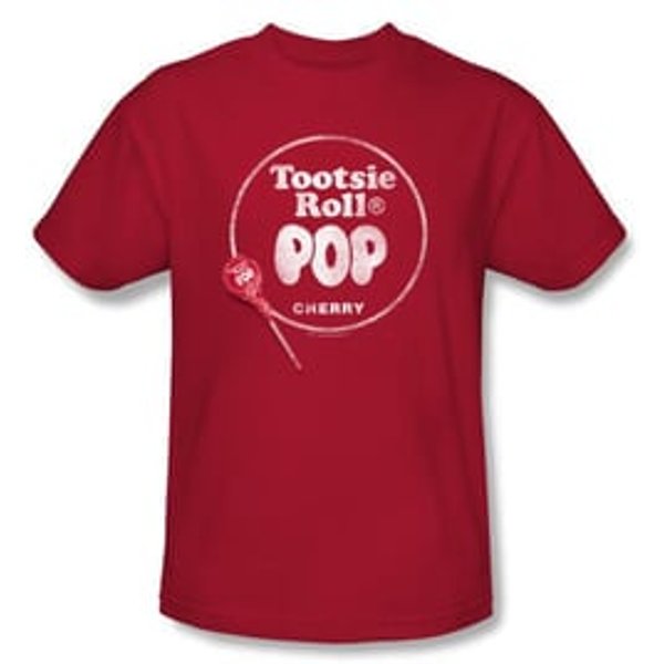 Tootsie Roll T-Shirts - Pop Logo Adult Red Tee shirt