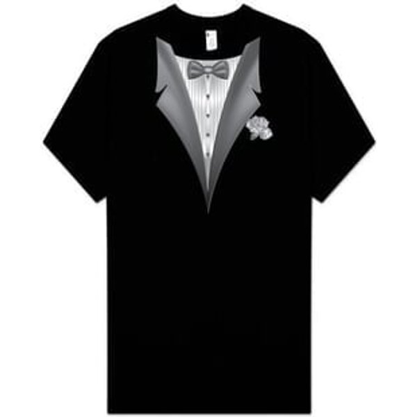 Tuxedo T-shirts - Tall Size - Tux with White Flower