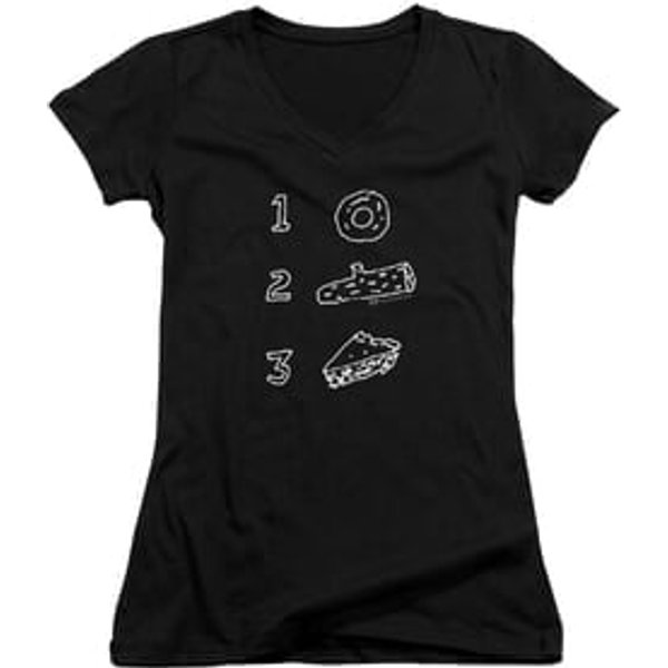Twin Peaks Juniors V Neck Shirt Pie Log Donut Black T-Shirt