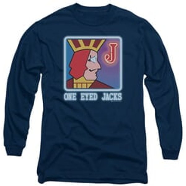 Twin Peaks Long Sleeve Shirt One Eyed Jacks Navy Blue Tee T-Shirt