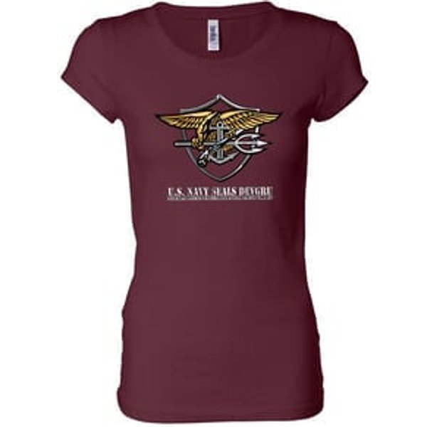 U.S. Navy Seal Shirt Devgru Ladies Longer Length Tee T-Shirt