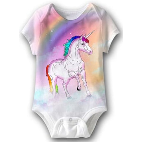 Unicorn Funny Baby Romper White Infant Babies Creeper