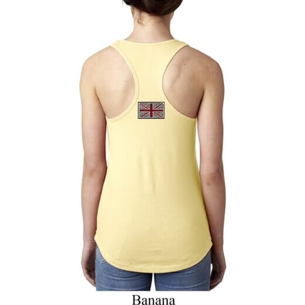 Union Jack Patch Back Print Ladies Ideal Tank Top