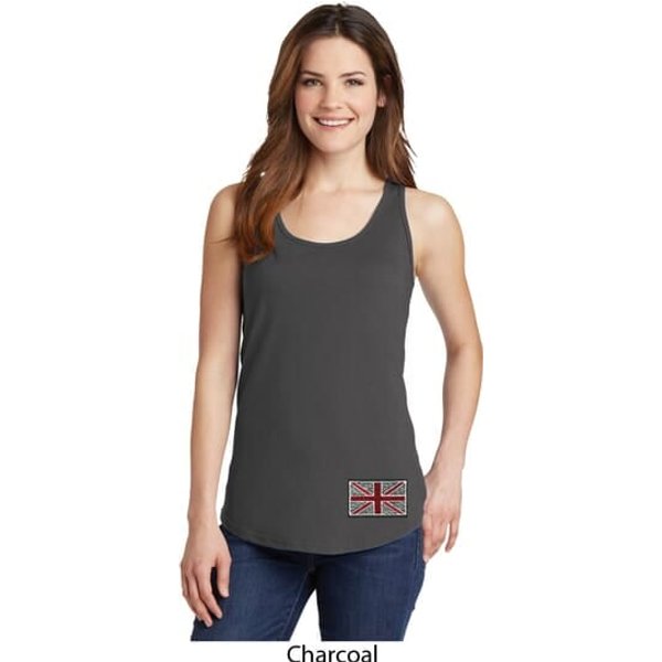 Union Jack Patch Bottom Print Ladies Tank Top