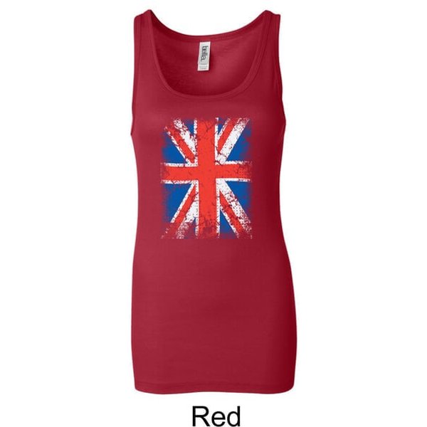 Union Jack Tank Top UK Flag Big Print Ladies Longer Length Tanktop