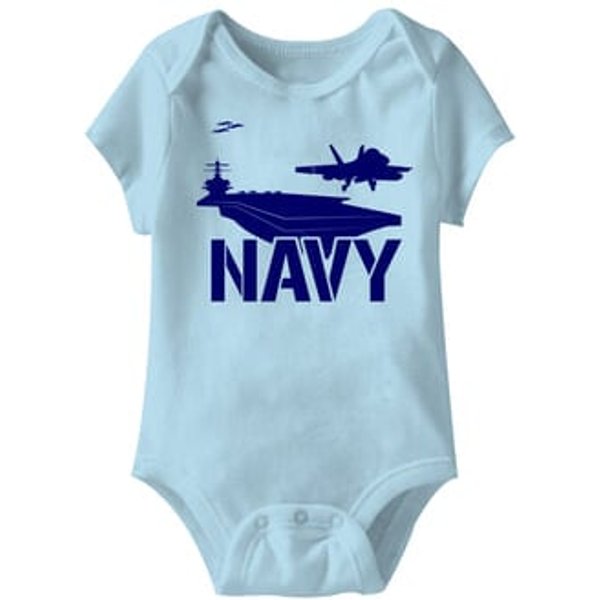 US Navy Funny Baby Romper Light Blue Infant Babies Creeper