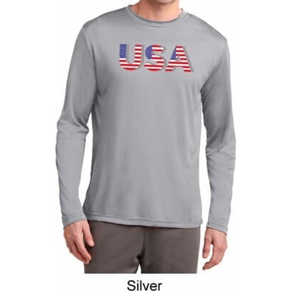 USA 3D Mens Moisture Wicking Long Sleeve Shirt