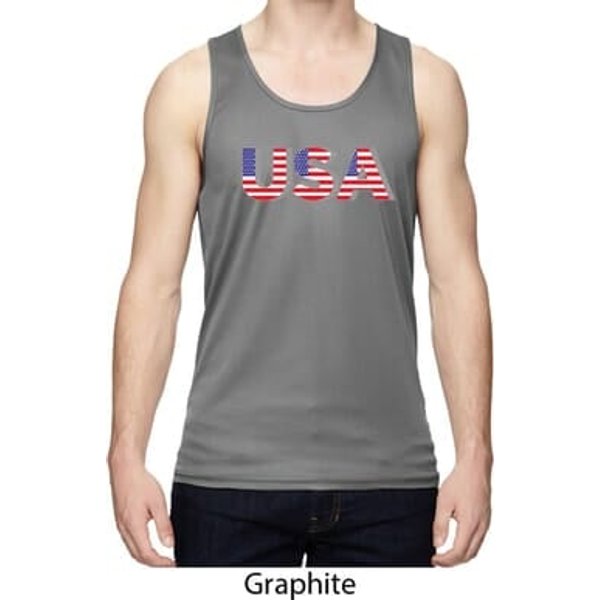USA 3D Mens Moisture Wicking Tanktop