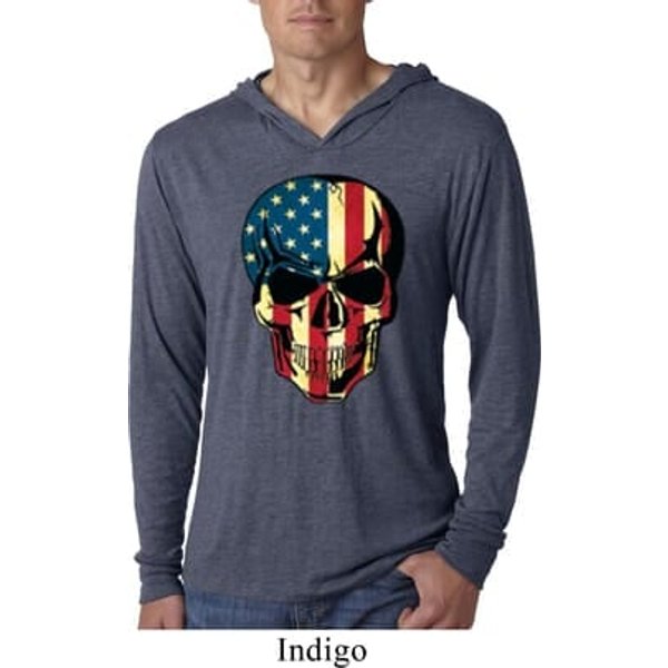USA Skull Lightweight Hoodie Shirt