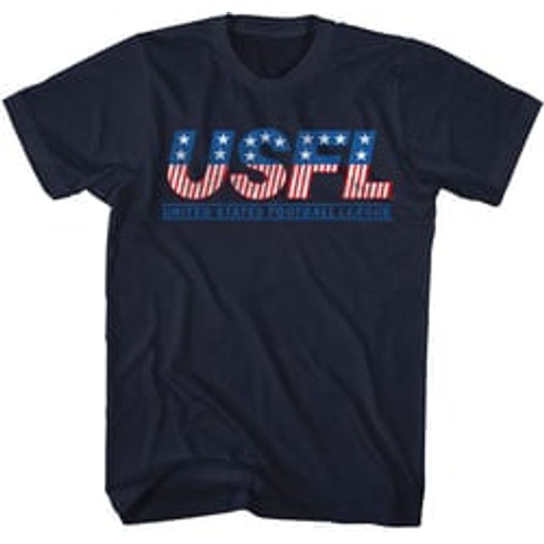 USFL Logo Football T-shirt - Navy Blue