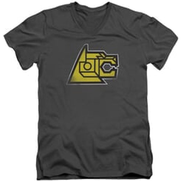 Voltron Shirt Slim Fit V-Neck Lion Symbol Charcoal Tee T-Shirt