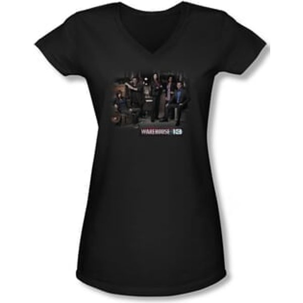 Warehouse 13 Shirt Juniors V Neck Warehouse Cast Black Tee Shirt