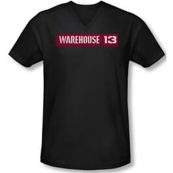 Warehouse 13 Shirt Slim Fit V Neck Logo Black Tee Shirt