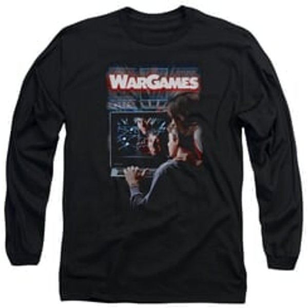 WarGames Long Sleeve Shirt Movie Poster Black Tee T-Shirt