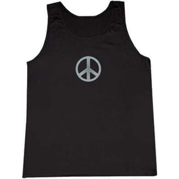 Washed Peace Symbol Mens Adult Black Tanktop Tank